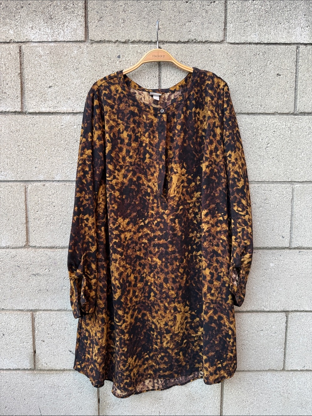 Brown & Black Animal Printed Shift Dress